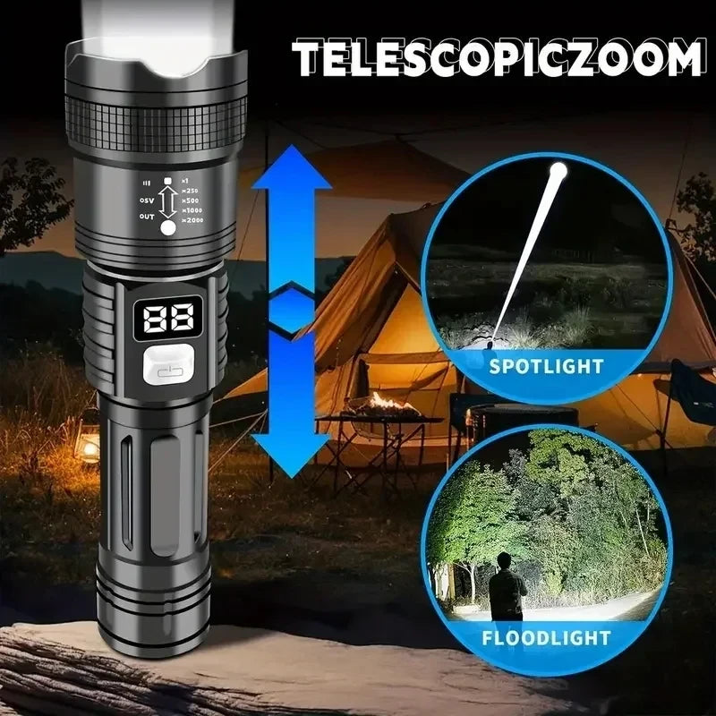 Super Bright Rechargeable LED Flashlight — 5 Modes, USB Charging