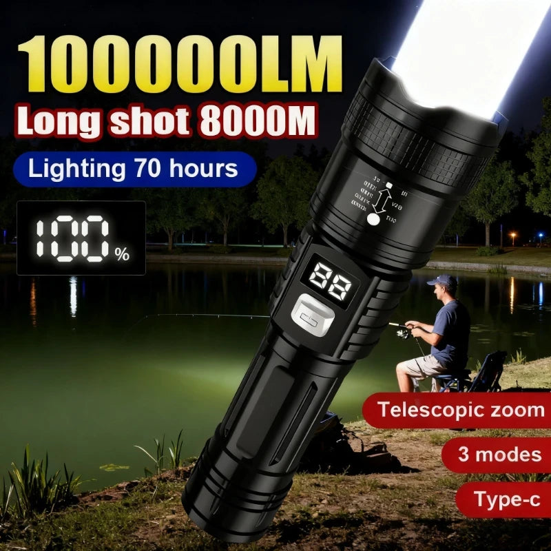 Super Bright Rechargeable LED Flashlight — 5 Modes, USB Charging