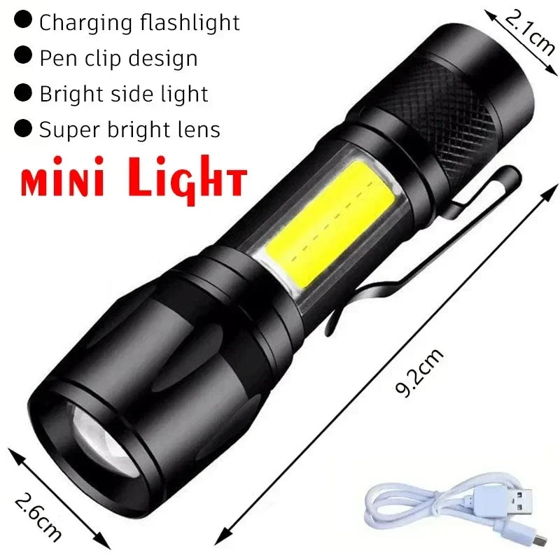Super Bright Rechargeable LED Flashlight — 5 Modes, USB Charging