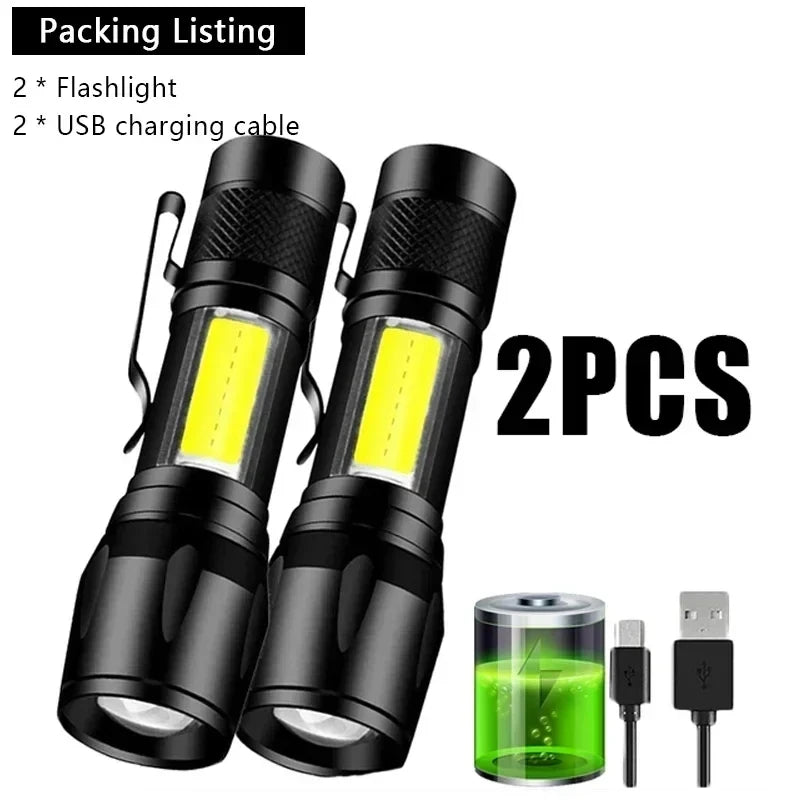 Super Bright Rechargeable LED Flashlight — 5 Modes, USB Charging