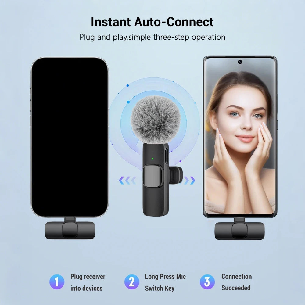 Clip-On Wireless Lavalier Mic for USB-C — Crystal Clear Audio, No Lag
